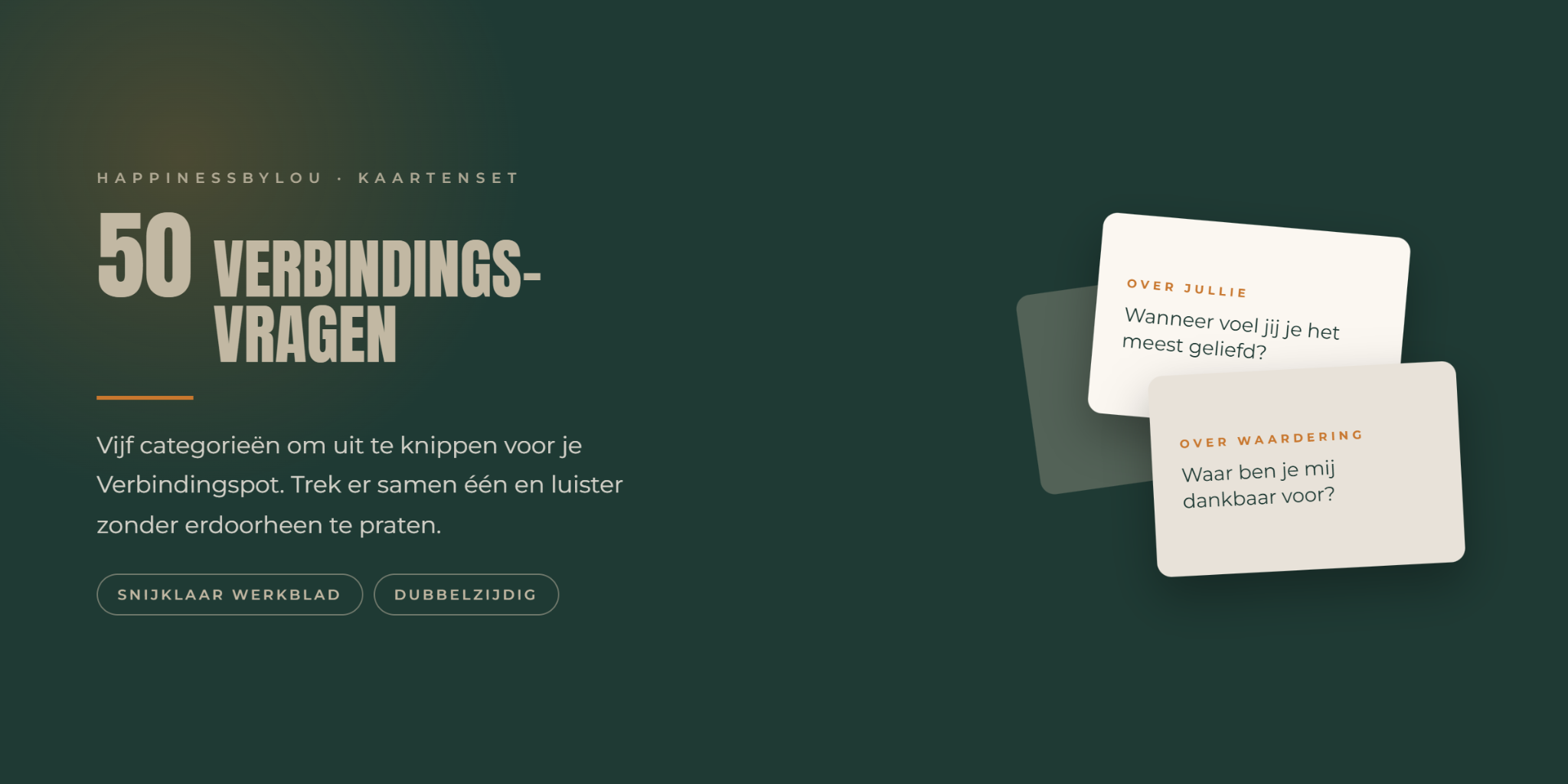 50 Verbindingsvragen van Happiness by Lou